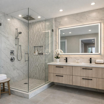 Luxury Moder Bathroom Remodel/ Walk-in Shower Design