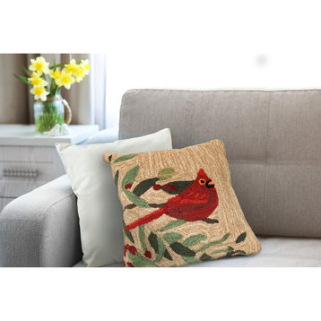 Frontporch Cardinal Berries "Machine Washable" Indoor/Outdoor Pillow