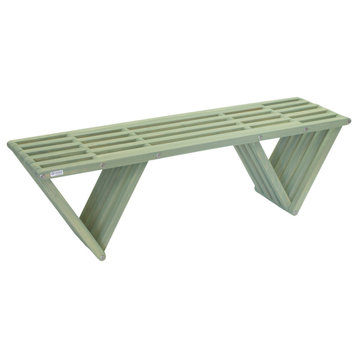 Backless Solid Wood Small Bench Modern Design 54"Lx15"Wx17"H, Lawn