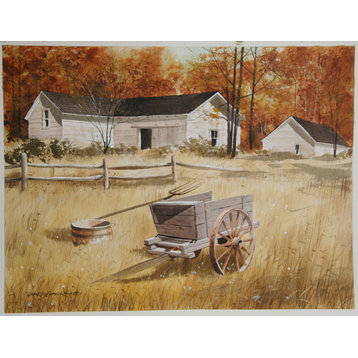 James Feriola "Farmhouse In Autumn" Watercolor Painting