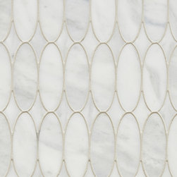 CS-Calacatta Gris Oval Mesh Marble - Tile
