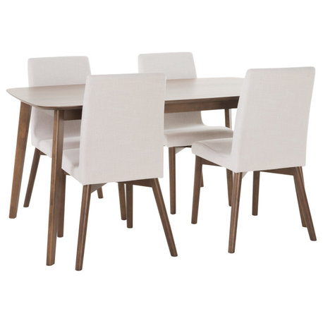 GDF Studio Oneida Mid-Century Modern 5 Piece Dining Set