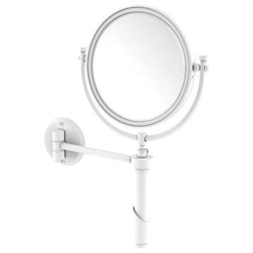 Tribecca Wall-Mount Makeup Mirror 8" Dia, 5X Magnification, Matte White