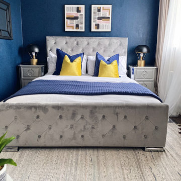 Modern Blue & Yellow Bedroom