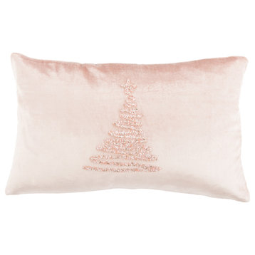 Safavieh Enchanted Evergreen Pillow, Peach, 12"x20"
