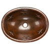 Oval 19" Braid Self Rimming Copper Sink, Star Design
