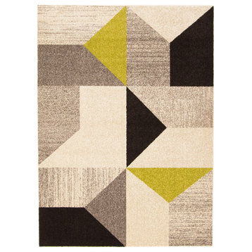 eCarpetGallery Geometric Area Rug, Indoor Carpet Grey/Green 5'3" x 7'3"