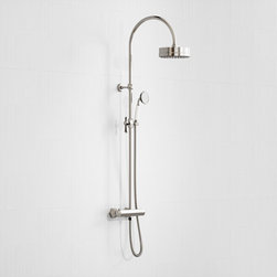 Deco Eton Polished Nickel 2-way Thermostatic Shower System - Bath Taps