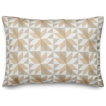 Neutral Barn Star Pattern 14x20 Spun Poly Pillow
