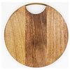Alchemade Round Wood Platter With Metal Handle-12 Inches Round x .9 Inches Thick