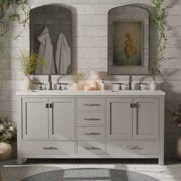 Caroline Avenue 72'' Grey Bathroom Vanity