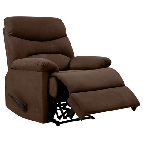 ProLounger Wall Hugger Recliner in Brown Microfiber with Stitched Back