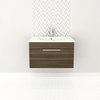 Driftwood 30'' Modern Wall Hung Vanity 1 Drawer With Top by Cutler