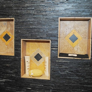 Black Stone Bathroom Remodel