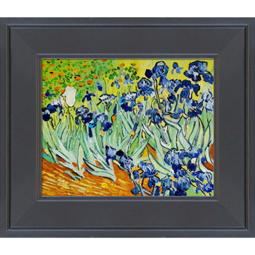 La Pastiche Irises with Gallery Black, 12" x 14"