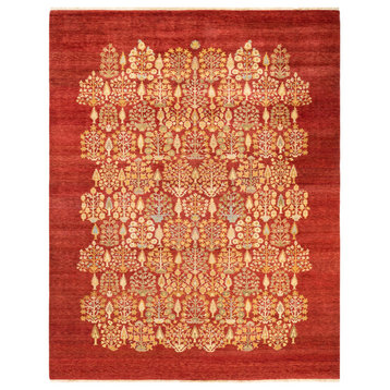 Eclectic, One-of-a-Kind Hand-Knotted Area Rug Orange, 9' 1" x 12' 2"
