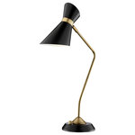 Lite Source - Desk/Table Lamp, Ab Finished/Black/Metal Shade, E27 G 60W - DESK/TABLE LAMP, ANTIQUE BRASS FINISHED/BLACK/METAL SHADE, E27 G 60W