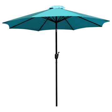 Teal 9 FT Round Umbrella with 1.5 Diameter Aluminum Pole with Crank and...