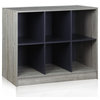 Basic 3x2 Bookcase Storage w/Bins, French Oak Grey/Black