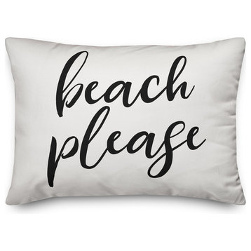 Beach Please Script Outdoor Lumbar Pillow