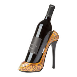 KitchInnovations - Leopard Print High Heel Wine Bottle Holder - Wine Racks