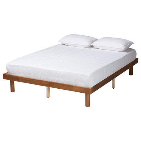 Maisy Walnut Platform Bed Frame, Queen