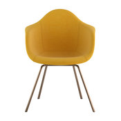 Mid Century Classroom Arm Chair, Papaya Yellow