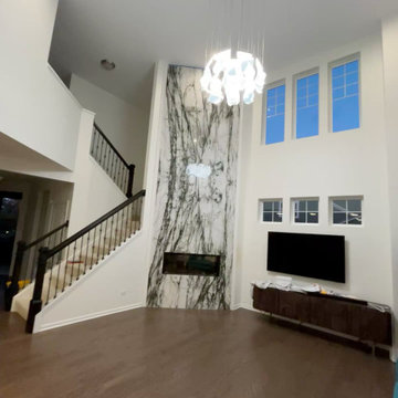 Full-Height Slab Fireplace Detail