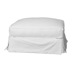 Sunset Trading Americana Ottoman - Slip Cover Set Only -  Warm White - Slipcovers And Chair Covers