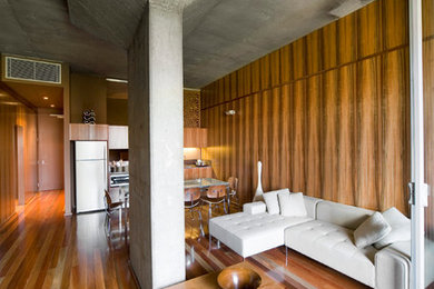 This is an example of an industrial living room in Sydney.