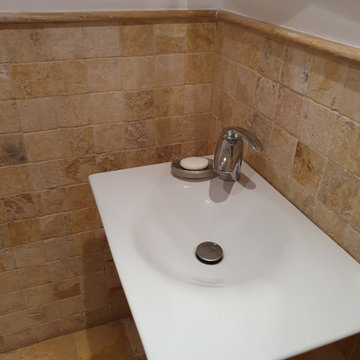 Beige Limestone Bathroom