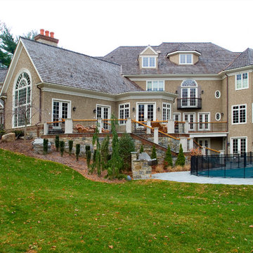 Rear back yard with pool