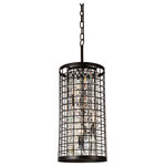 CWI Lighting - Meghna 4 Light Up Chandelier With Brown Finish - How to get industrial chic right? Make sure you have the Meghna 4 Light Pendant in your space. This up chandelier is designed with a refined industrial style. Housed on a cage-like metal shade in brown finish are clear crystals that reflect and refract light from four candelabra-based bulbs. Consider this the light fixture that's ready to soften the hard edges and give the utilitarian look of your space its own stylish edge. Feel confident with your purchase and rest assured. This fixture comes with a one year warranty against manufacturers defects to give you peace of mind that your product will be in perfect condition.