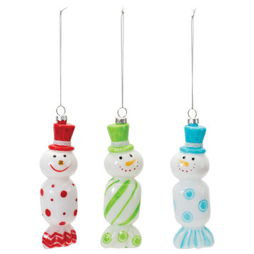 Glass Snowman Candy Ornament, 12-Piece Set