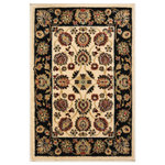 Nourison - Delano Persian Area Rug, Ivory/Black, 2'x3' - The exquisitely refined appeal of a traditional floral design in classic tones of black and ivory. Serene elegance in an area rug that will bring an incomparable aura of fashion sophistication to any room in your home. Expertly power-loomed from top quality polypropylene yarns for luxuriously supple texture and years of lasting beauty.