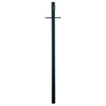Acclaim 7-FT Direct Burial Post With Outlet And Cross Arm 98BK - Matte Black