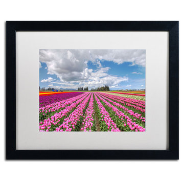 'Tulip Field' Matted Framed Canvas Art by Pierre Leclerc