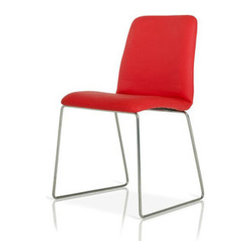 Curved Angles Accent Chair in Red - Set of 2 - Dining Chairs