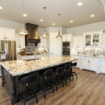 White Painted Kitchen with Knotty Alder Accents, Kimberly ID