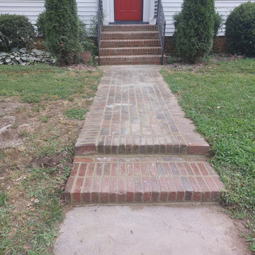 Brick Repair.  Front Entryway and Walkway Point Up.
