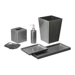 Belle & June - Brushstroke Silver/Black Bath Set - Products