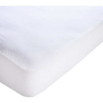 Cotton Terry Mattress Protector Waterproof Hypoallergenic Fitted Cover, Full