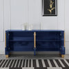 Akantha 68" Lacquer With Gold Accents Sideboard, Blue