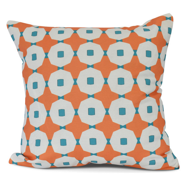 E byDesign LLC Mix Up, Geometric Print Navy Blue White Throw Pillow Mix