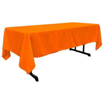LA Linen Rectangular  Polyester Poplin Tablecloth, Orange, 60"x102"
