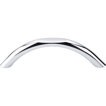 Top Knobs  -  Nouveau II Curved Pull 3 3/4" (c-c) - Polished Chrome