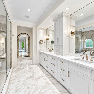 Double Vanity & Central Linen Cabinet | Glen Kernan