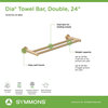 Dia 24 Inch Double Towel Bar with Mounting Hardware, Brushed Bronze