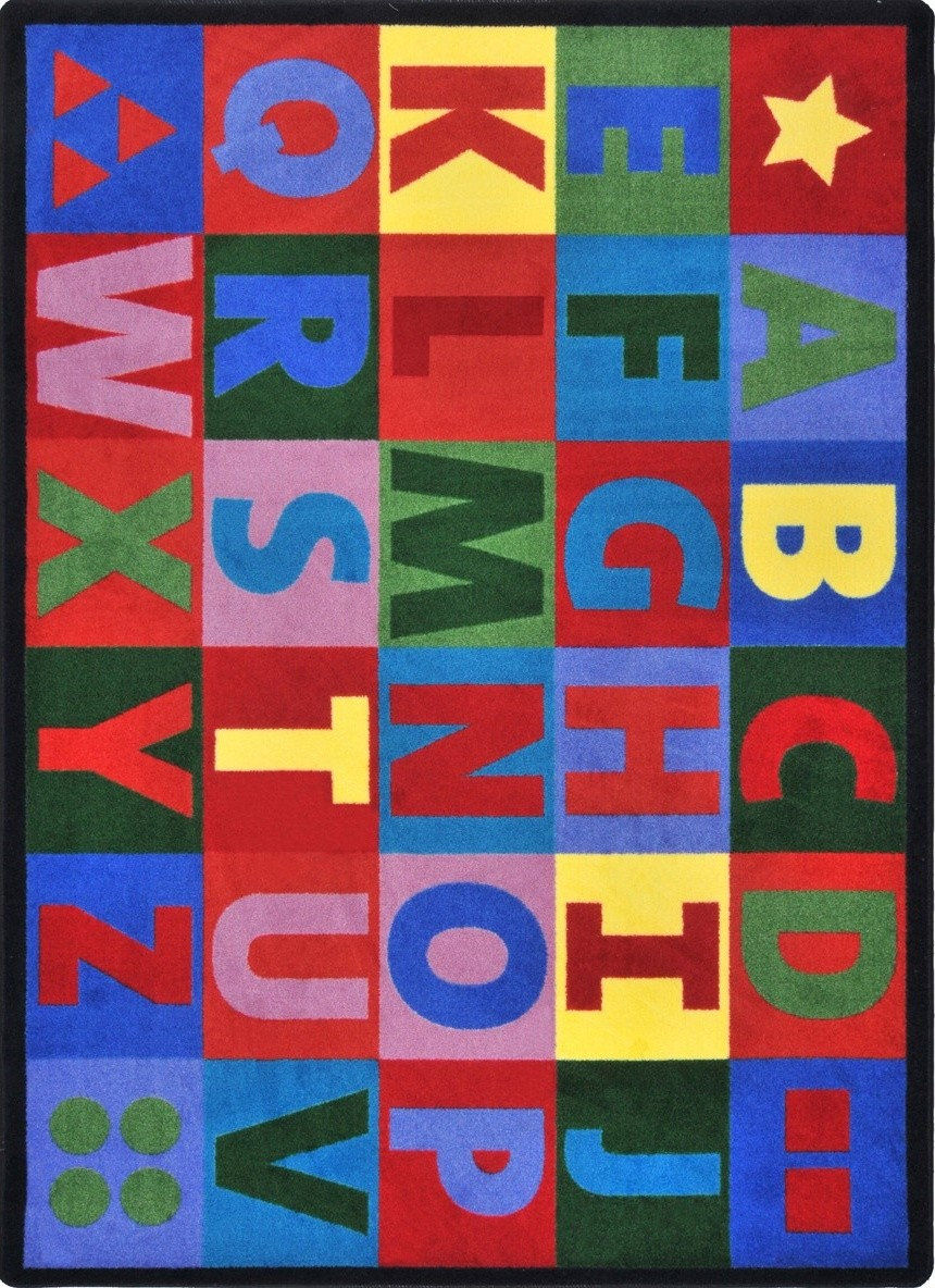 Kid Essentials Rug, Oversize Alphabet, Multicolored, 5'4