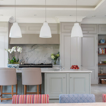 Dwelling with a formal symmetrical front located in a mature wooded site